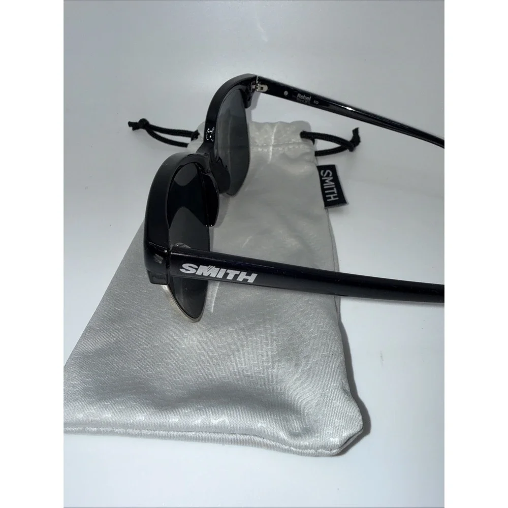 Smith Optic Rebel Genuine Black/Silver Frame- Polarized Lens Sunglasses & Pouch